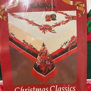 Vintage Square Christmas Tablecloth